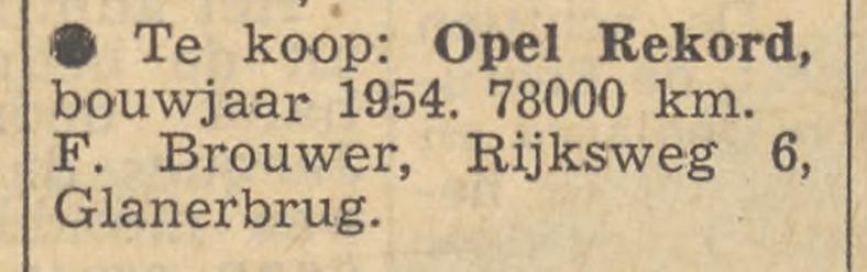 Rijksweg 6 Glanerbrug F. Brouwer advertentie Tubantia 6-5-1957.jpg