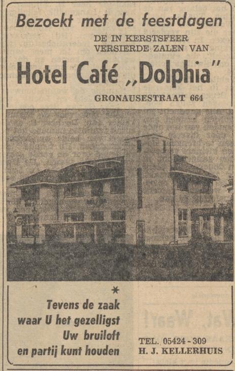 Gronausestraat 664 Hotel Cafe Dolphia advertentie Tubantia 23-12-1960.jpg