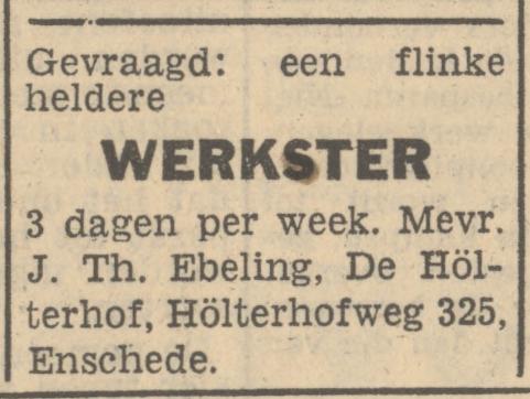 Hölterhofweg 325 De Hölterhof J.Th. Ebeling advertentie Tubantia 11-1-1949.jpg