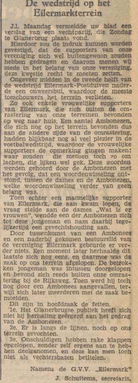 Eilermark, G.V.V. J, Schuitema, Secr. krantenbericht Tubantia 22-8-1952.jpg