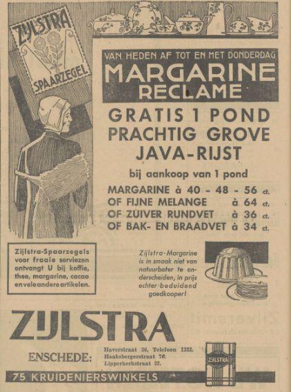 Haverstraat 36 Haaksbergerstraat 76 Lipperkerkstraat 32 Zijlstra kruidenierswinkel Advertentie.  Tubantia  05-06-1931.jpg