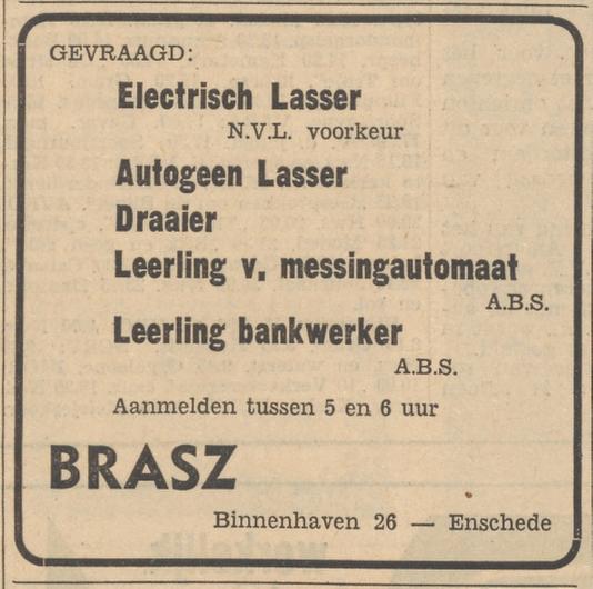 Binnenhaven 26 Brasz advertentie Tubantia 13-2-1954.jpg