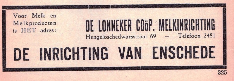 Hengelosedwarsstraat 69 Lonneker Melkinrichting, advertentie.jpg