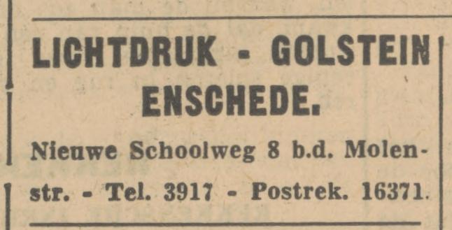 Nieuwe Schoolweg 8 Lichtdruk Golstein advertentie Tubantia 30-4-1936.jpg