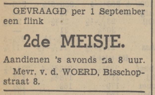 Bisschopstraat 8 Mevr. v.d. Woerd advertentie Tubantia 5-7-1938.jpg