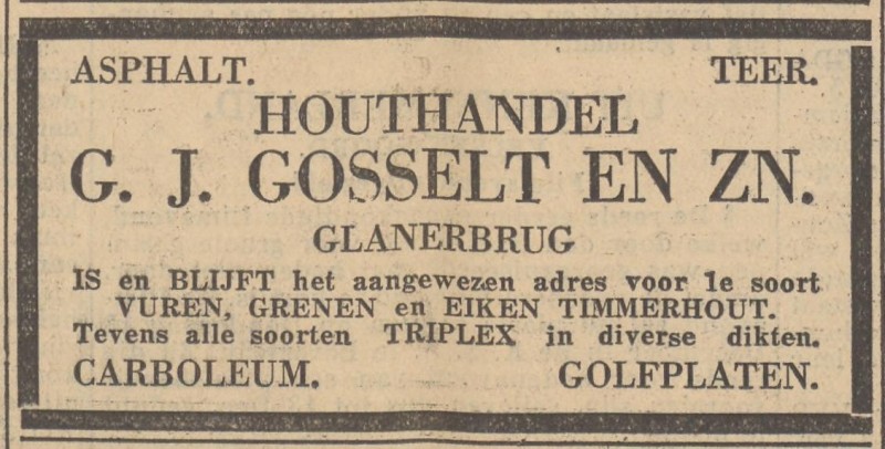 Kerkstraat Glanerbrug G.J. Gosselt en Zn houthandel advertentie 1-12-1934.jpg