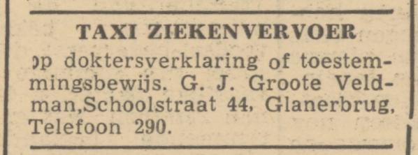 Schoolstraat 44 Glanerbrug G.J. Groote Veldman advertentie De Waarheid 25-6-1945.jpg