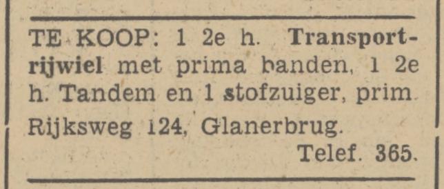 Rijksweg 124 Glanerbrug telf. 365 advertentie Tubantia 27-4-1942.jpg