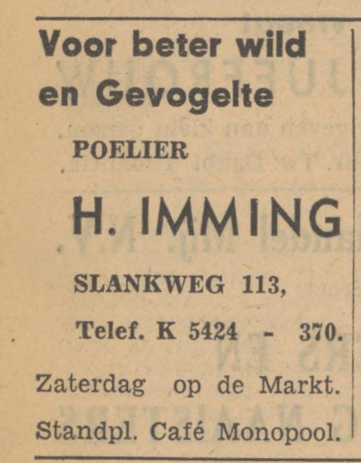 Slankweg 113 Poelier H. Imming advertentie Tubantia 16-10-1947.jpg