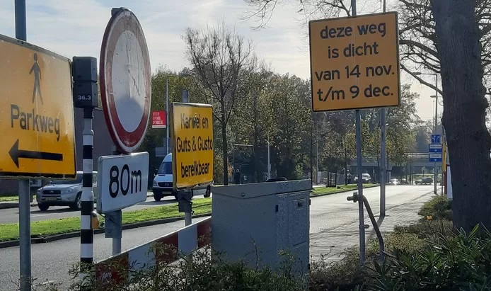 Tubantiasingel hier komt fietsbrug fietssnelweg F35 nov.jpg