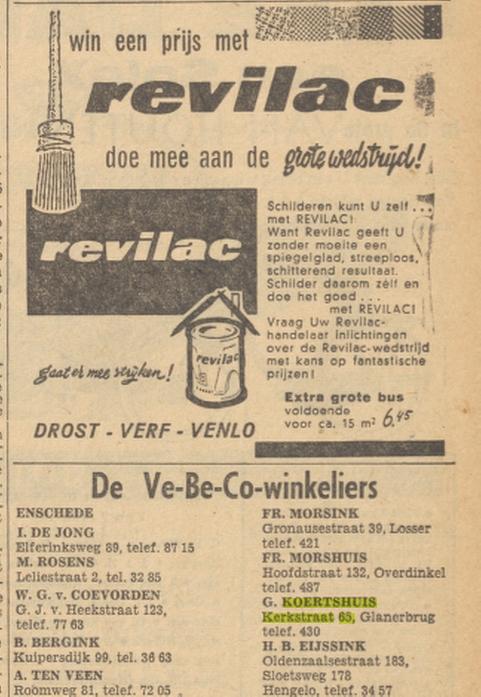 Kerkstraat 65 G. Koertshuis advertentie Tubantia 13-4-1960.jpg