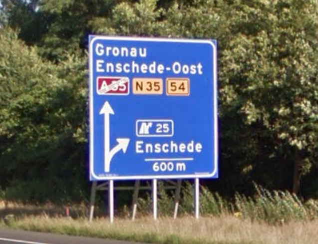 Rijksweg N35 vroeger A35 bord afslag Enschede.jpg