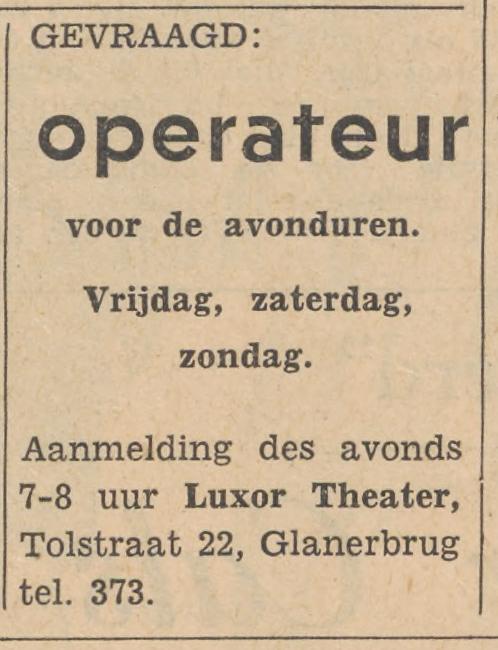 Tolstraat 22 Luxor Theater advertentie Tubantia 10-3-1964.jpg