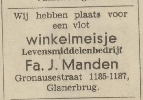 Gronausestraat 1185-1187 Levensmiddelenbedrijf Fa. J. Manden advertentie Tubantia 19-1-1968.jpg