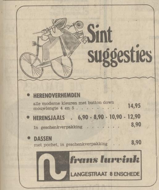 Langestraat 8 Frans Lurvink Sinterklaasadvertentie Tubantia 24-11-1970.jpg