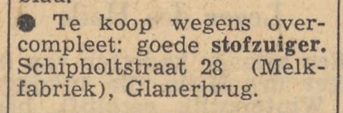 Schipholtstraat 28 Glanerbrug melkfabriek advertentie Tubantia 23-4-1957.jpg