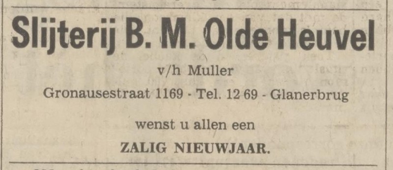 Gronausestraat 1169 slijterij B.M. Olde Heuvel v.h. Muller advertentie Tubantia 31-12-1969.jpg