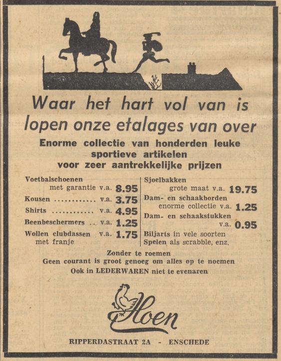 Ripperdastraat 2A 't Hoen sinterklaasadvertentie Tubantia 2-12-1959.jpg