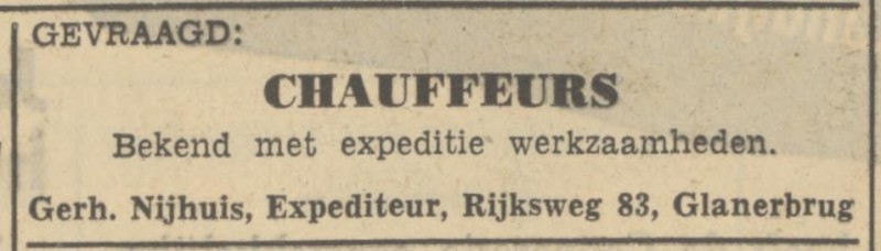 Rijksweg 83 Gerh. Nijhuis Expediteur advertentie Tubantia19-10-1950.jpg