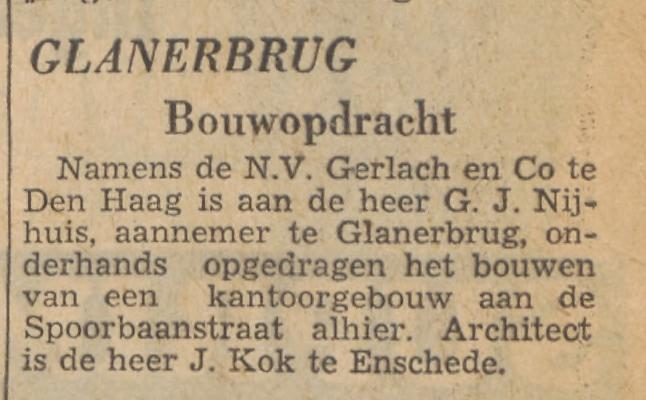 G.J. Nijhuis aannemer Glanerbrug krantenbericht Tubantia 12-7-1958.jpg