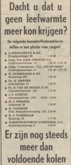 Gronausestraat 1275 brandstoffenhandel Nijhuis advertentie Tubantia 28-10-1971.jpg