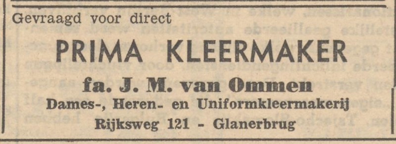 Rijksweg 121 Fa. J.M. van Ommen kleermaker advertentie 17-4-1953.jpg