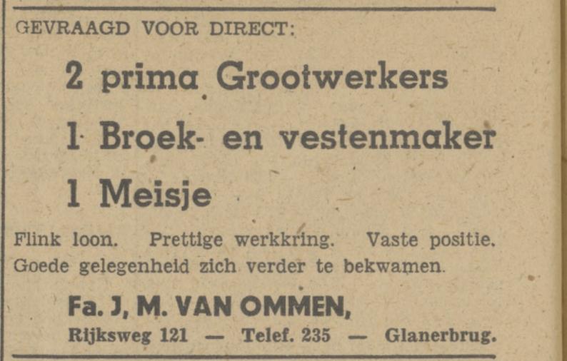 Rijksweg 121 Fa. J.M. van Ommen kleermaker advertentie 14-2-1948.jpg
