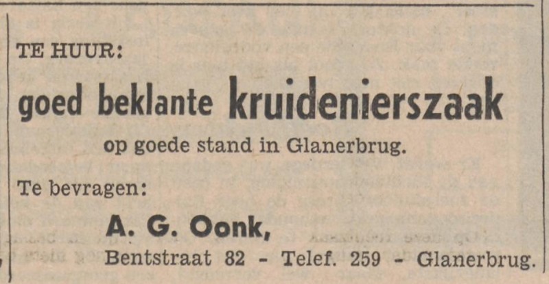 Bentstraat 82 A.G. Oonk advertentie Tubantia 27-11-1964.jpg