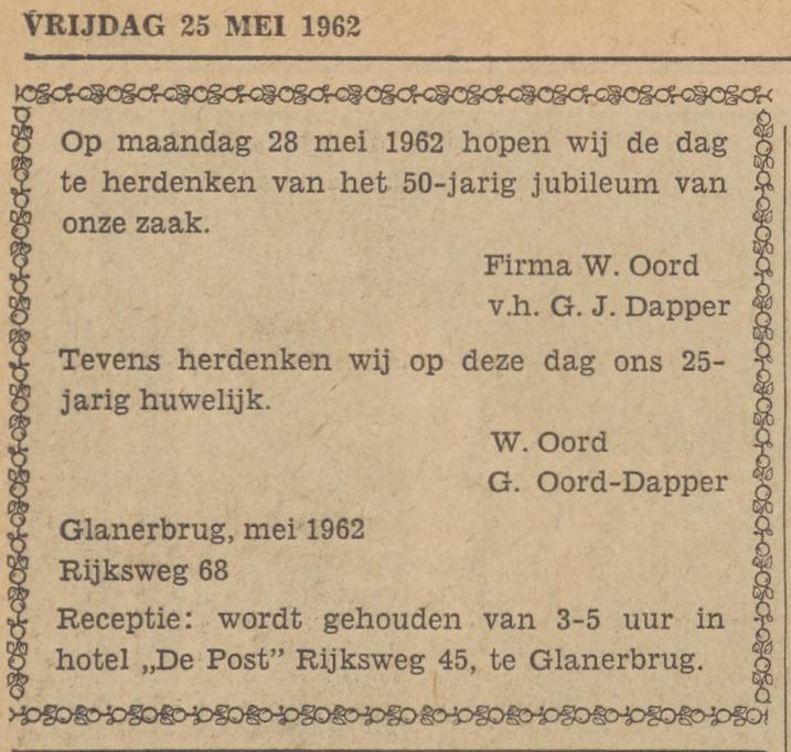 Rijksweg 68 Fa. W. Oord v.h. G.J. Dapper advertentie Tubantia 25-5-1962.jpg