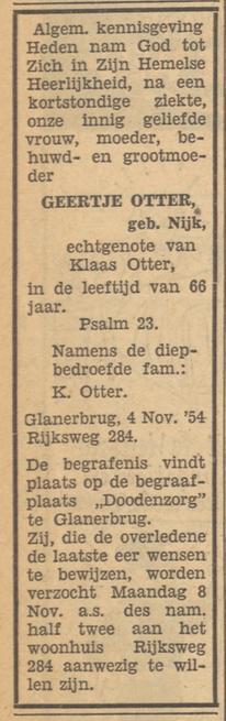 Rijksweg 284 Klaas Otter advertentie Tubantia 6-11-1954.jpg