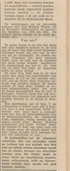 Oldenzaalsestraat 4b meubelzaak van Dijk vondst in schuilkelder. krantenbericht Tubantia 20-2-1953(2).jpg