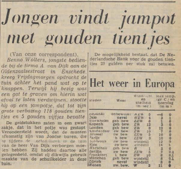 Oldenzaalsestraat 4 Meubelzaak Fa. A. van Dijk krantenbericht Trouw 21-12-1953.jpg