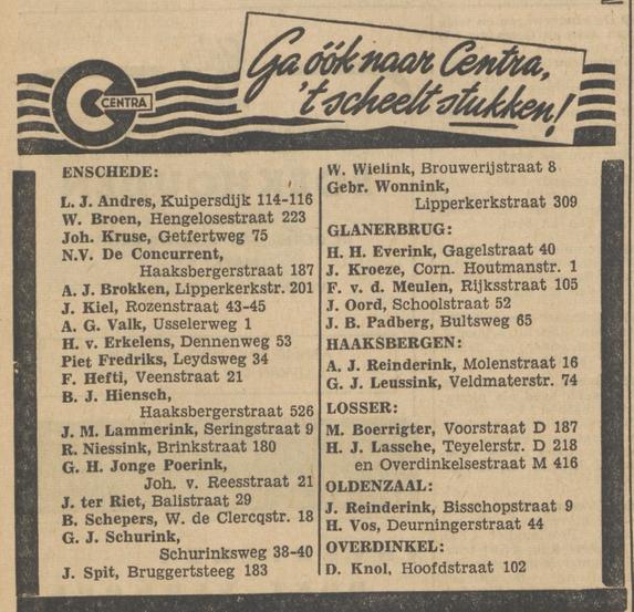 Bultsweg 65 Centra winkel J.B. Padberg advertentie Tubantia 2-7-1953.jpg