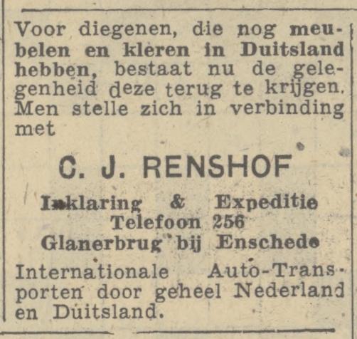 Rijksweg 85 C.J. Renshof Inklaring & Expeditie advertentie 8-5-1948.jpg