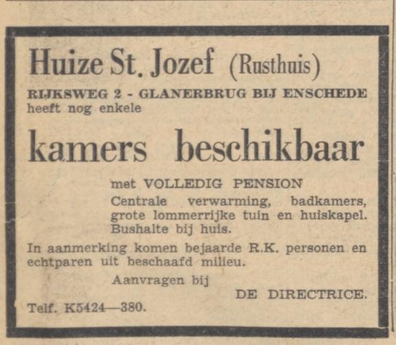 Rijksweg 2 Huize St. Jozef Rusthuis advertentie De Volkskrant 11-12-1948.jpg