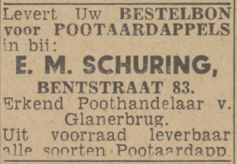 Bentstraat 83 E.M. Schuring advertentie Twentsch nieuwsblad 15-3-1943.jpg