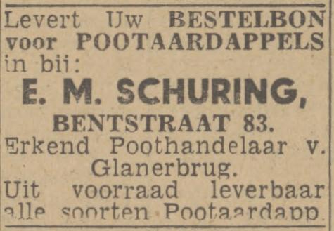 Bentstraat 83 E.M. Schuring advertentie Twentsch nieuwsblad 15-3-1943.jpg
