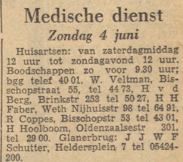 Heldersplein 7 huisarts J.J.W.F Schutter krantenbericht Tubantia 2-6-1961.jpg