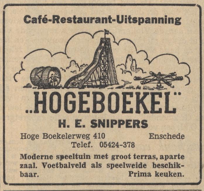 Hoge Boekelerweg 410 uitspanning Hoge Boekel H.E. Snippers advertentie Tubantia 13-7-1964.jpg