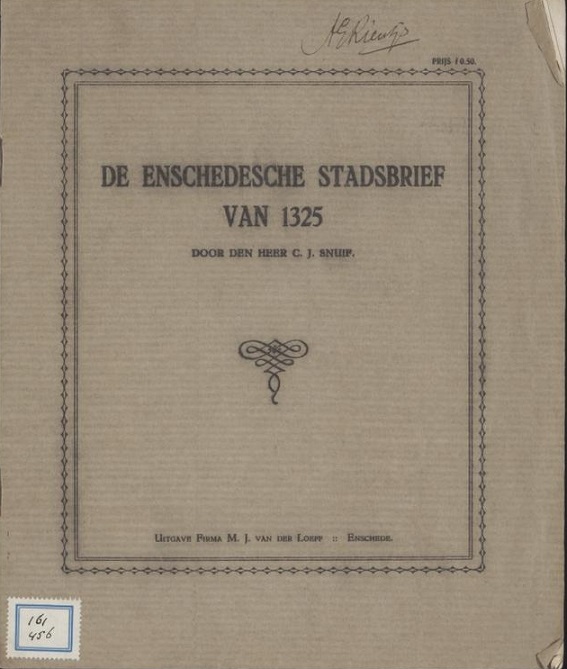 boek De Enschedesche Stadsbrief van 1325 van C.J. Snuif.jpg