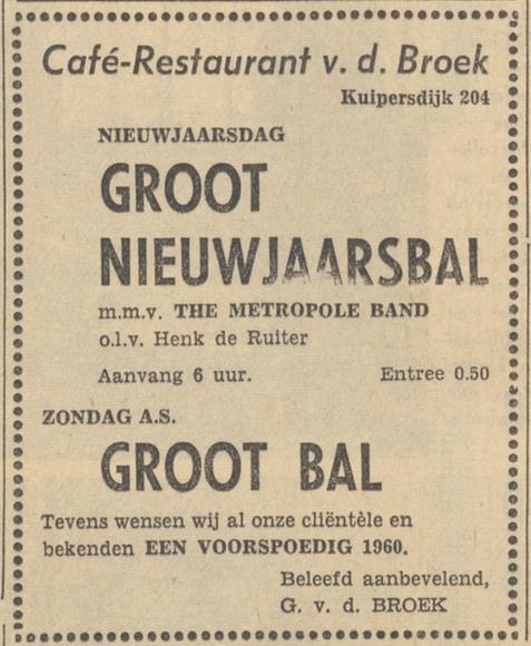 Kuipersdijk 204 cafe-restaurant G. v.d. Broek advertentie Tubantia 31-12-1959.jpg