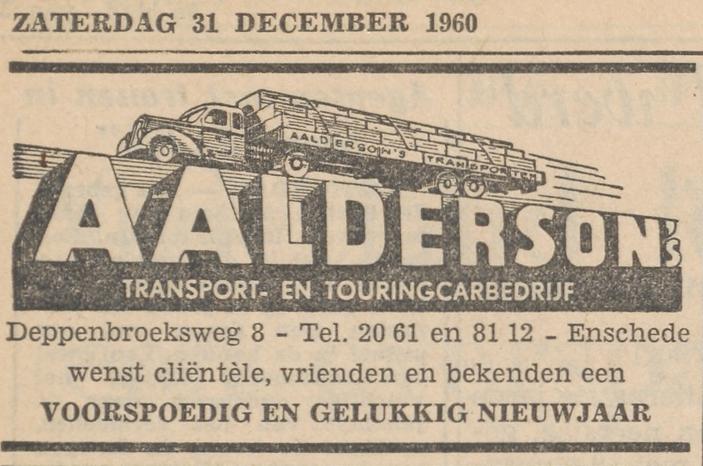 Deppenbroeksweg 8 Aalderson's Transport- en Touringcarbedrijf advertentie Tubantia 31-12-1960.jpg