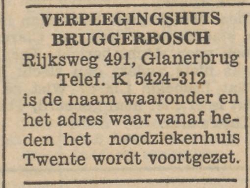 Rijksweg 491 Verplegingshuis Bruggerbosch advertentie Tubantia 30-3-1955.jpg