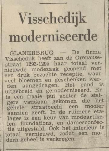 Gronausestraat 1293-1295 modezaak Visschedijk krantenbericht Tubantia 17-9-1969.jpg