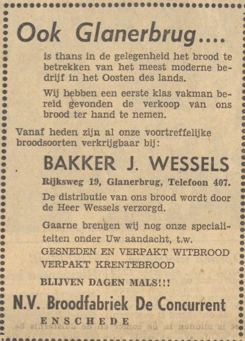 Rijksweg 19 bakker J. Wessels advertentie Tubantia 20-10-1955.jpg