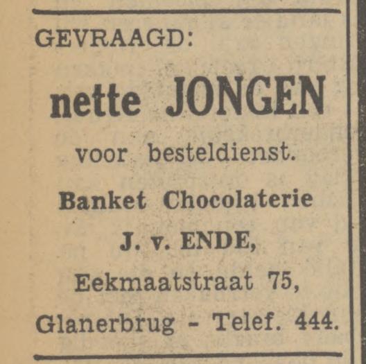 Eekmaatstraat 75 banket J. van Ende advertentie Tubantia 7-2-1951.jpg