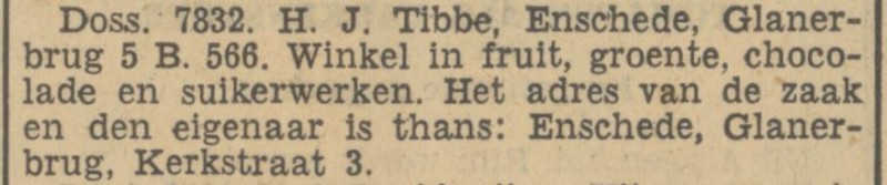 Kerkstraat 3 Glanerbrug H.J. Tibbe krantenbericht Tubantia 1-9-1936.jpg