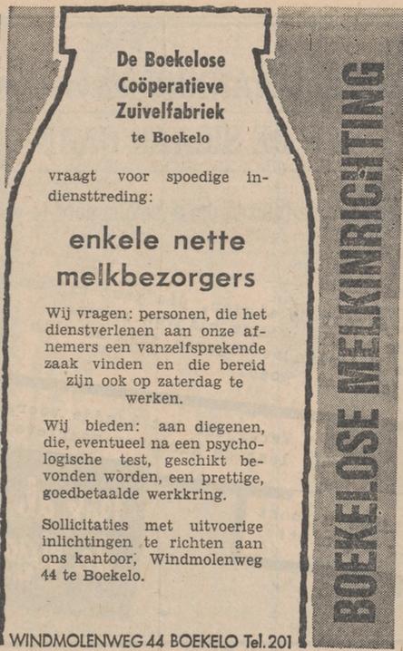 Windmolenweg 44 Boekelose Coöperatieve Zuivelfabriek advertentie Tubantia 18-3-1964.jpg