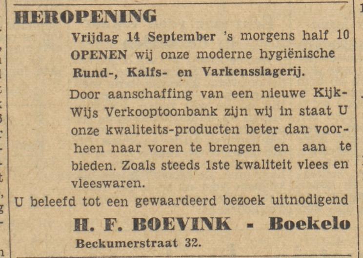 Beckumerstraat 32 slagerij H.F. Boevink advertentie Tubantia 12-9-1956.jpg