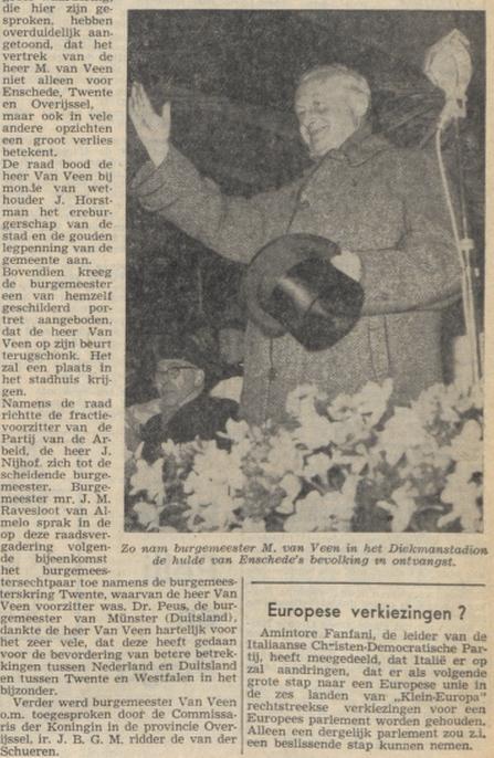 M. van Veen burgemeester Enschede afscheid krntenbericht 14-4-1958 (2).jpg